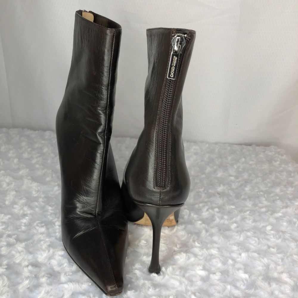 Jimmy Choo Dark Brown Ankle Boots (Gently Used)